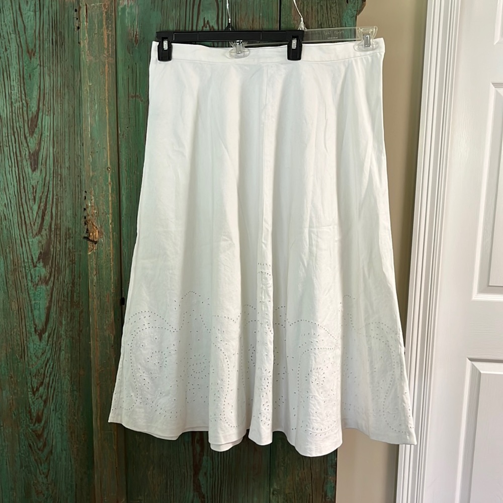 White Lauren Linen/cotton blend skirt size 16